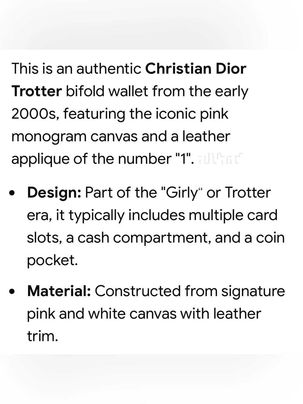 AUTHENTIC WITH COA Christian Dior Trotter bifold wallet from the early 2000s
